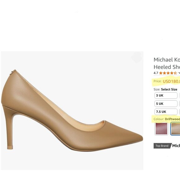Brand New MICHAEL Michael Kors Women's Alina Flex Leather Pump - Picture 6 of 6